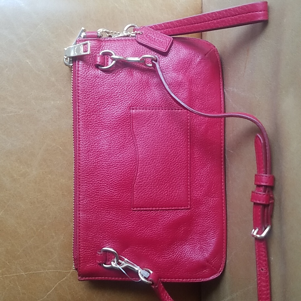 Coach Lyla Red Pebbled Leather Crossbody Bag - Picture 5 of 13